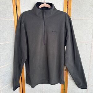 VTG Eastern Mountain Sports Mens Fleece 1/4 Zip Pullover Gray Medium Canada Made